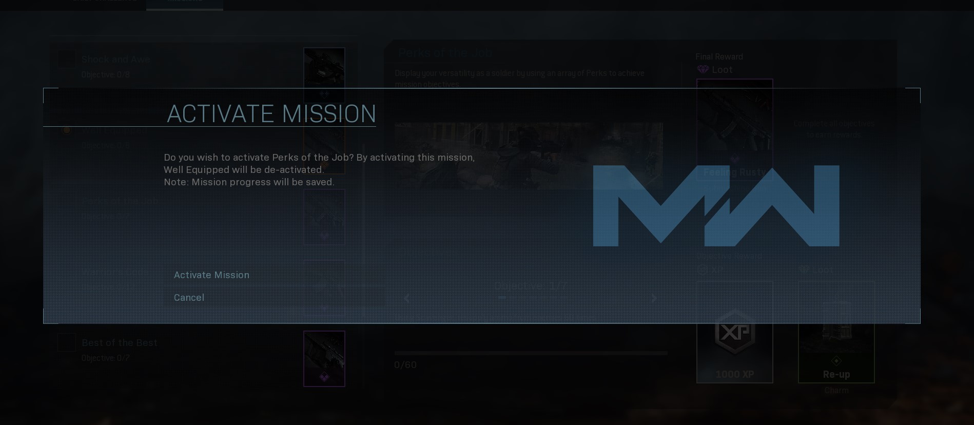 Actif une nouvelle mission dans Call of Duty: le mode multijoueur de la guerre moderne