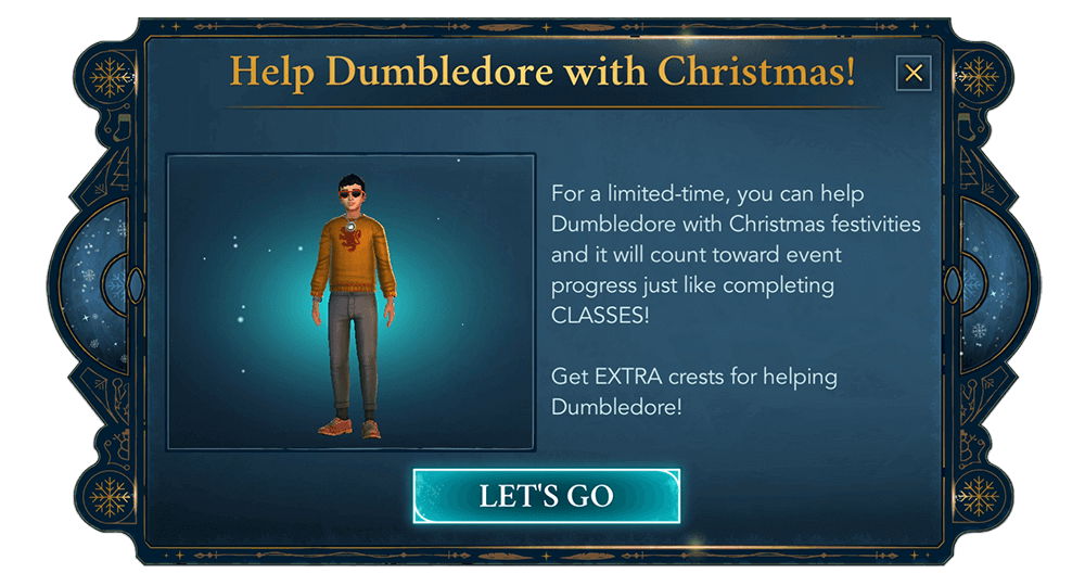 Mise à jour hivernale du mystère de Poudlard Aidez Dumbledore