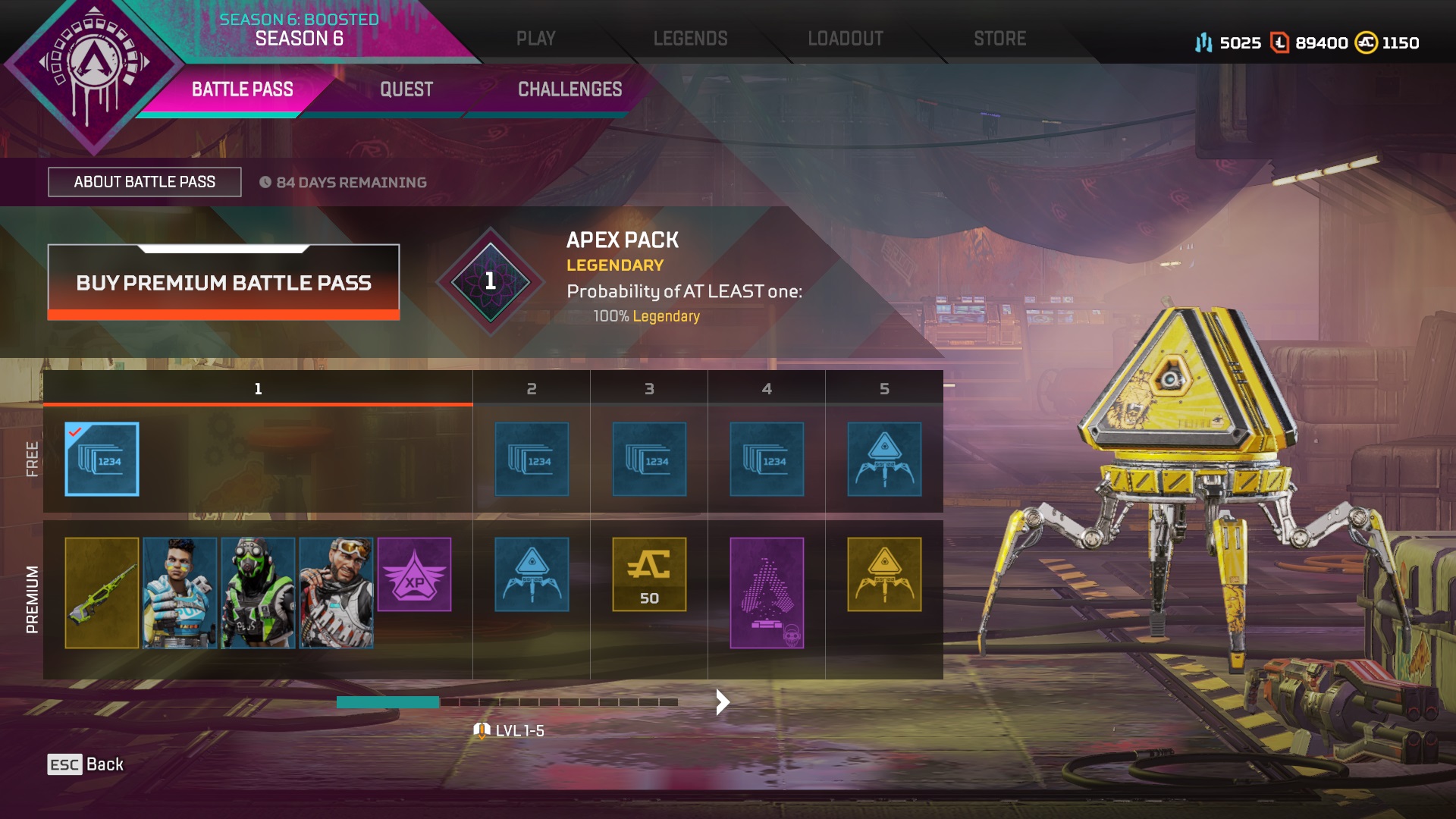 Les meilleures récompenses dans Apex Legends Season 6 Premium Battle Pass