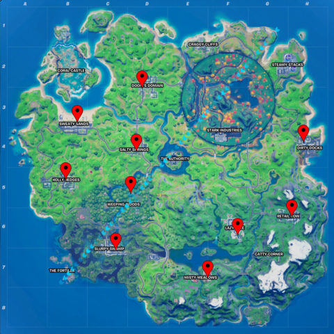 Tous les emplacements de gâteaux d'anniversaire Fortnite