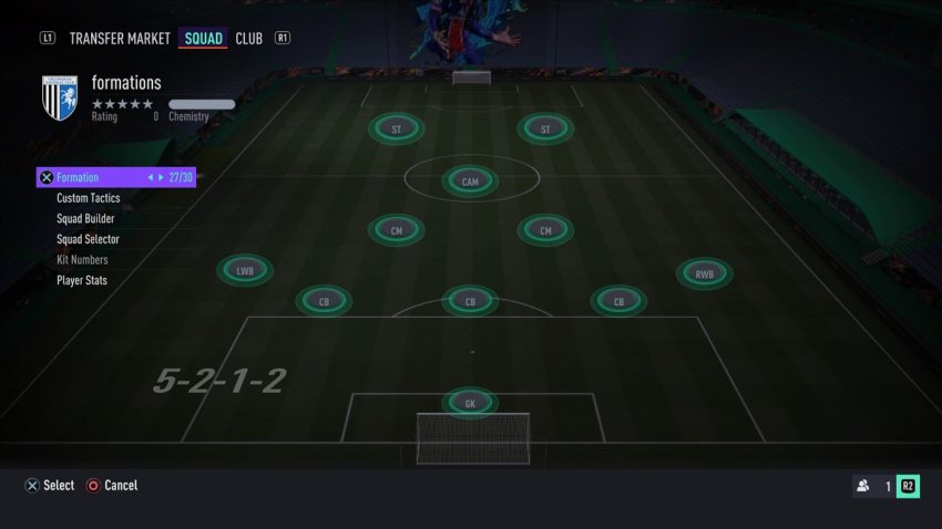Formation FIFA 21 5-2-1-2