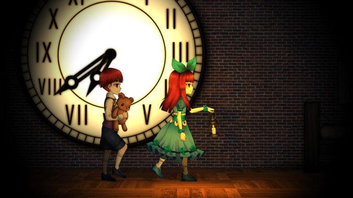 Une capture d'écran de Cléa de Cléa et de son frère marchant devant une horloge.