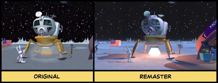 Une capture d'écran de comparaison entre Sam & Max Save the World et son remaster.