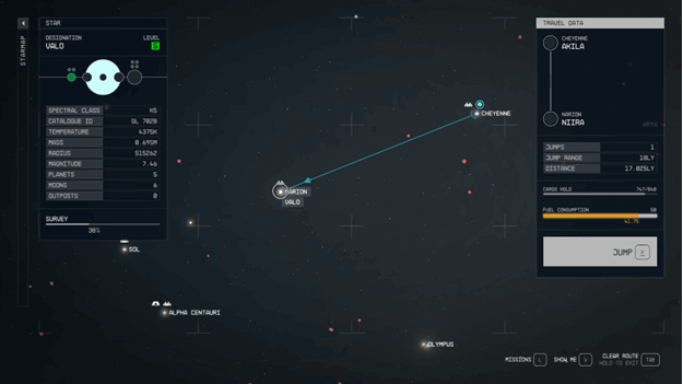 Distance du saut gravitationnel