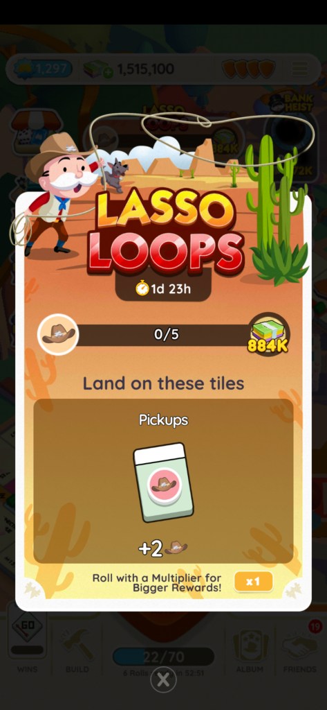 Image de l'événement Lasso Loops dans Monopoly GO