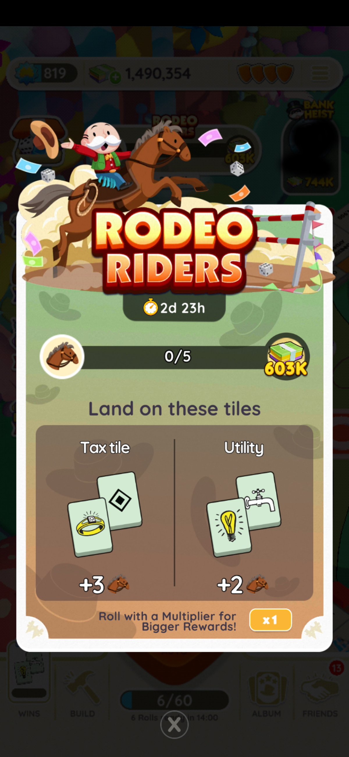 Instructions pour l'événement Rodeo Riders dans Monopoly GO dans le cadre d'un guide sur toutes les récompenses, son fonctionnement et comment y gagner.