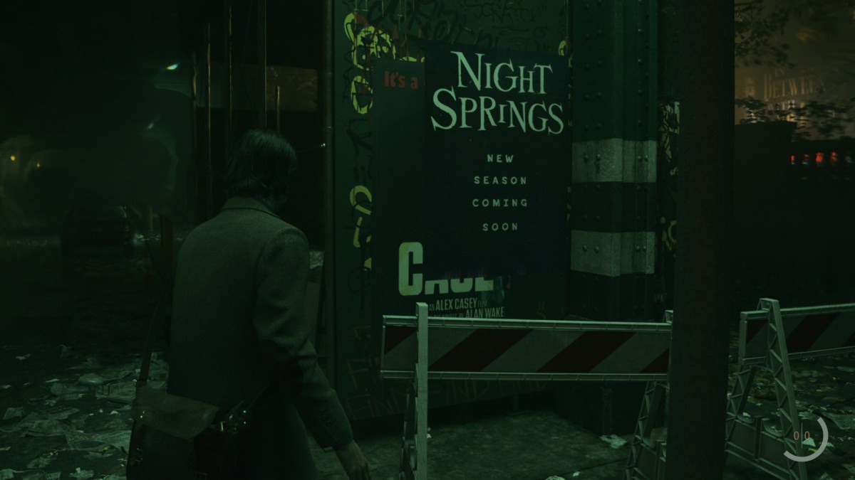 Ce que nous savons des extensions d'Alan Wake 2.  Une capture d'écran d'Alan Wake 2 taquinant l'extension Night Springs.