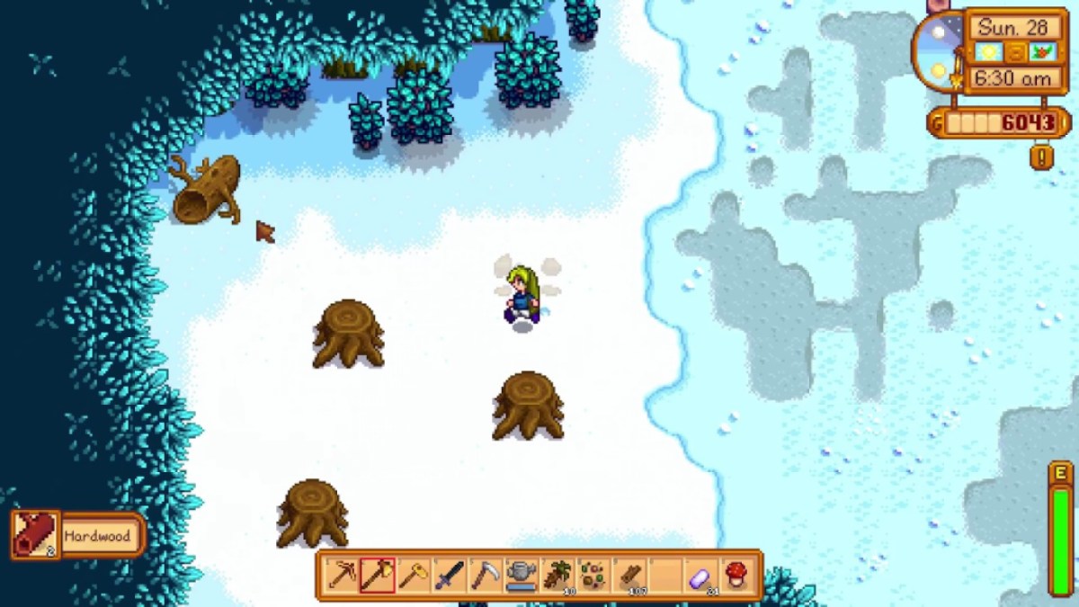 Quelqu'un marchant dans la neige à Stardew Valley.  Cette image fait partie d'un article sur toutes les dates de concert de Stardew Valley : Festival of Seasons.