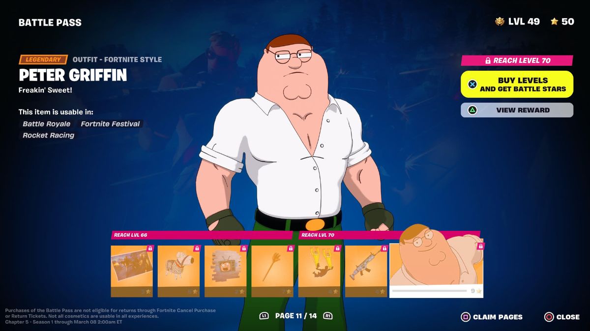 Peter Griffin dans Fortnite.