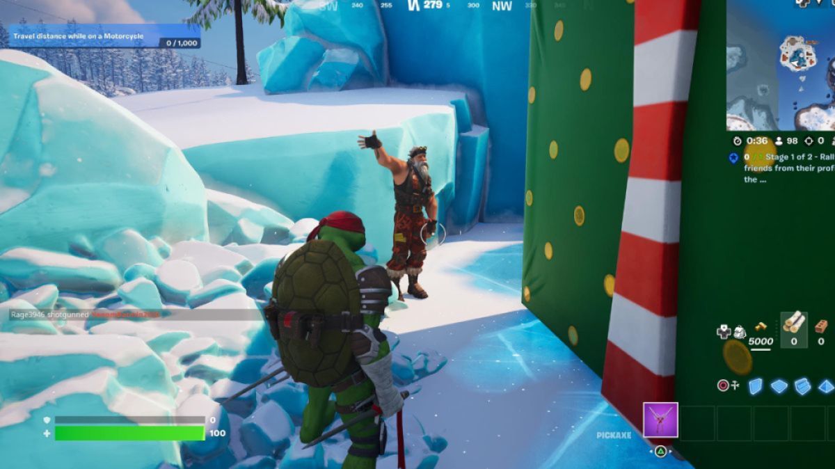 Le Sgt Winter fait signe à Winterburg dans Fortnite.