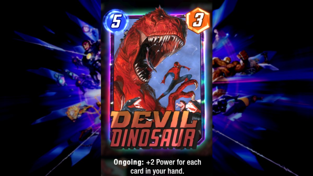 Carte en cours de Devil Dinosaur dans Marvel Snap.