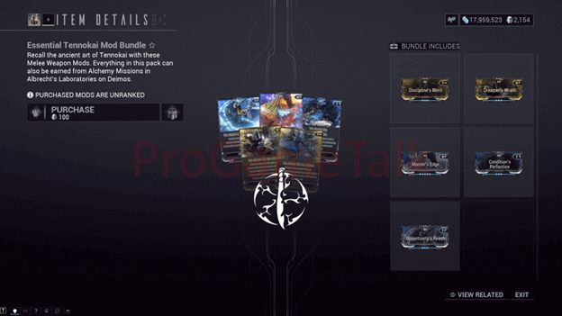 Pack de Mods Tennokai Warframe