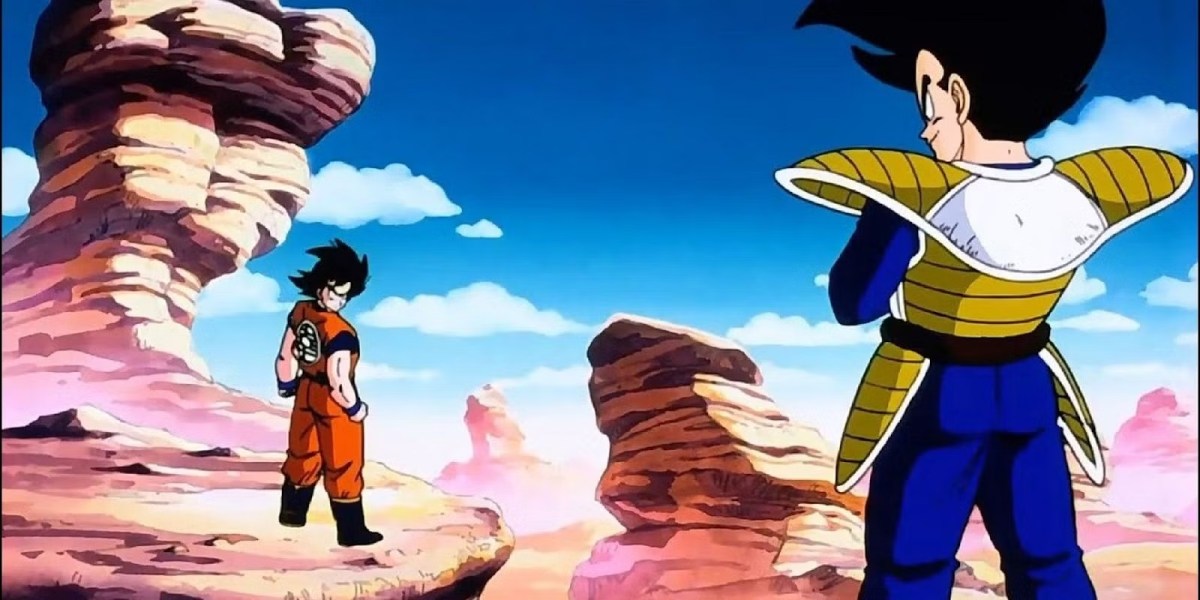 Goku face à Vegeta dans Dragon Ball Z.