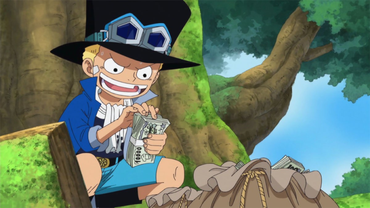 Sabo compte de l'argent dans One Piece.  Cette image fait partie d'un article sur qui est Sabo dans One Piece.