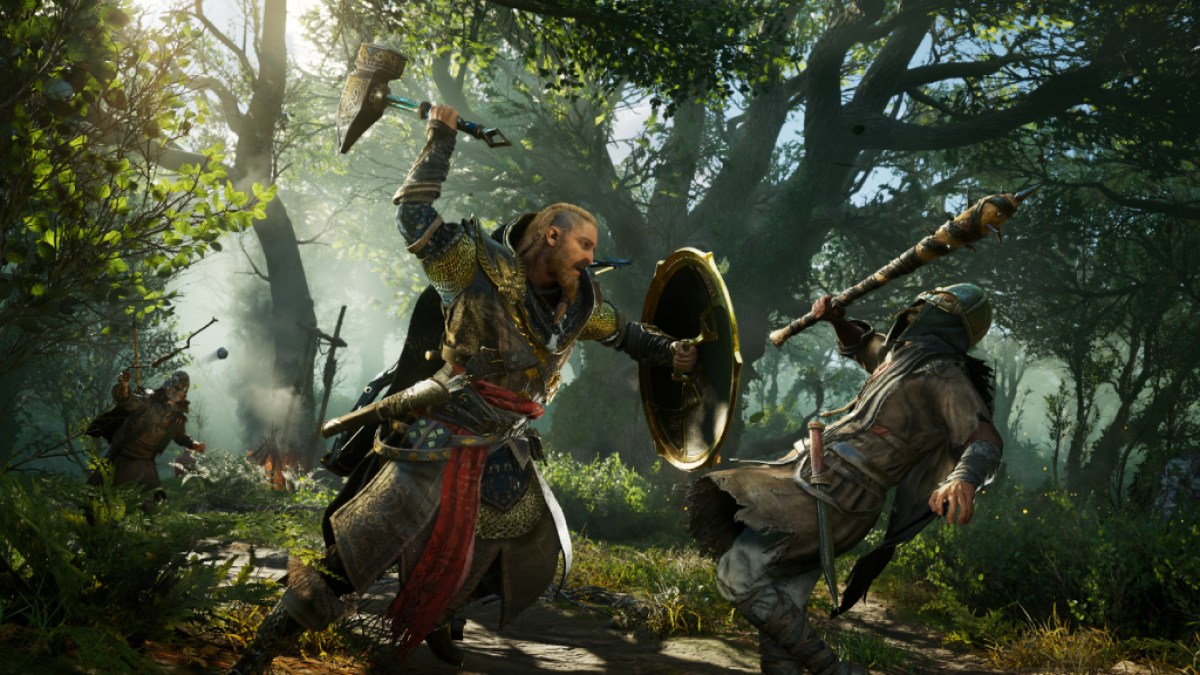 Odin/Havi se battant dans Assassin's Creed Valhalla.  Cette image fait partie d'un article expliquant comment jouer aux jeux Assassin's Creed afin
