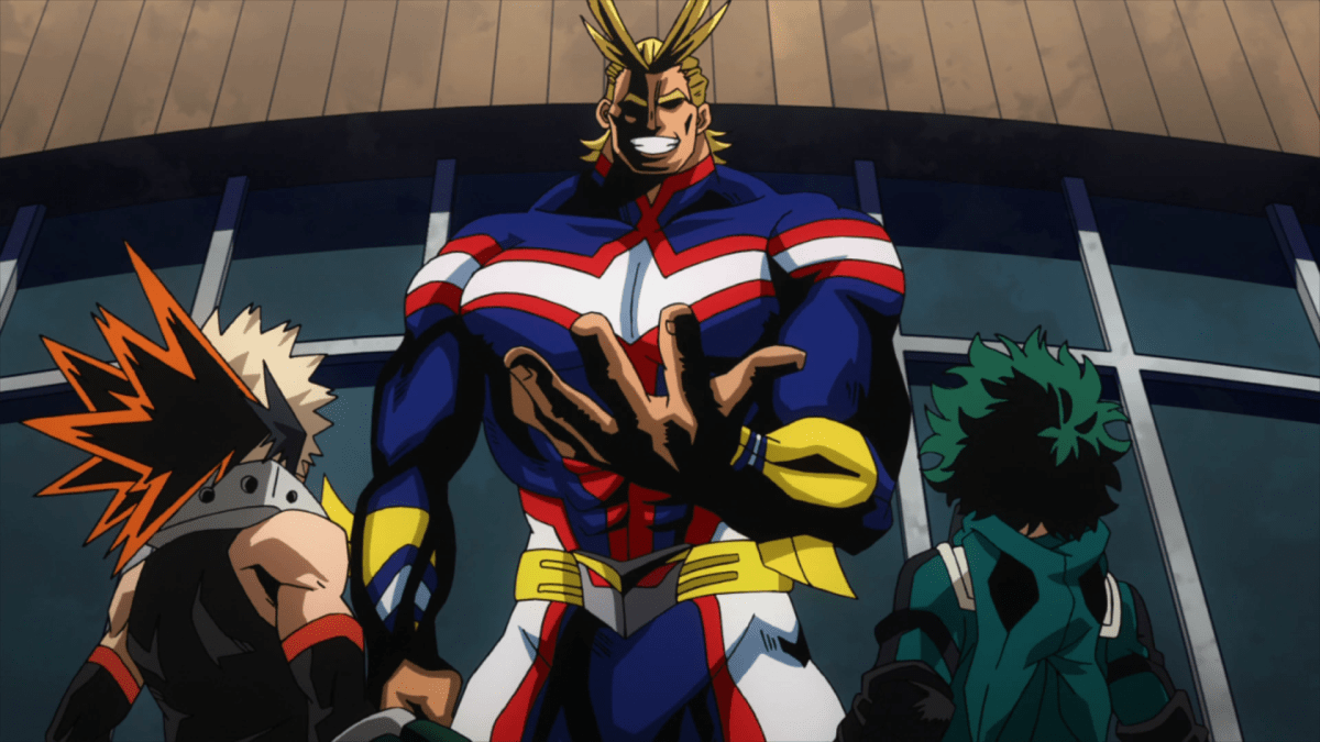 All Might levant la main.