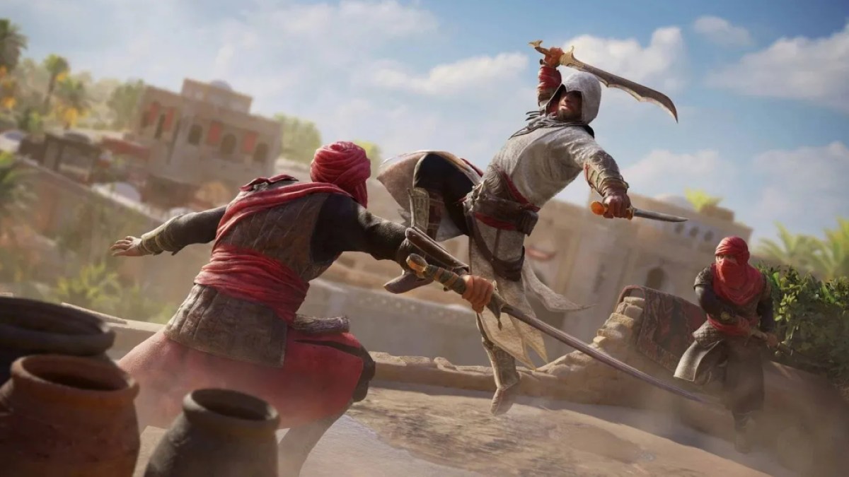 Basim Ibn Ishaq combattant dans Assassin's Creed Mirage.  Cette image fait partie d'un article expliquant comment jouer aux jeux Assassin's Creed afin