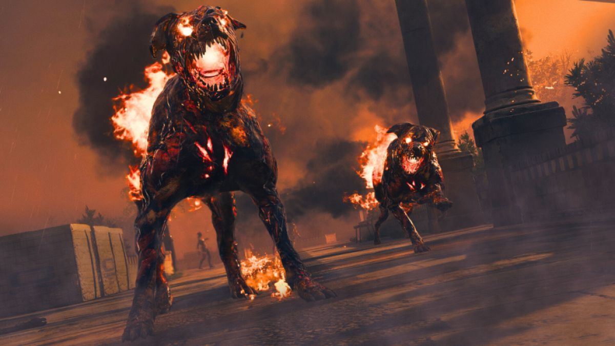 Chiens de l'enfer dans Modern Warfare 3 Zombies.  Cette image fait partie d'un article sur tous les défis et récompenses de l'événement Horde Hunt dans MW3 et Warzone. 